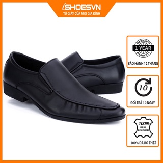 Giày da nam lười công sở ISHOESVN IS015 màu đen giày ishoes