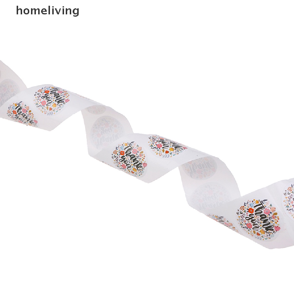 Cuộn 500 Miếng Dán Niêm Phong Bao Bì In Chữ Thank You Dễ Thương