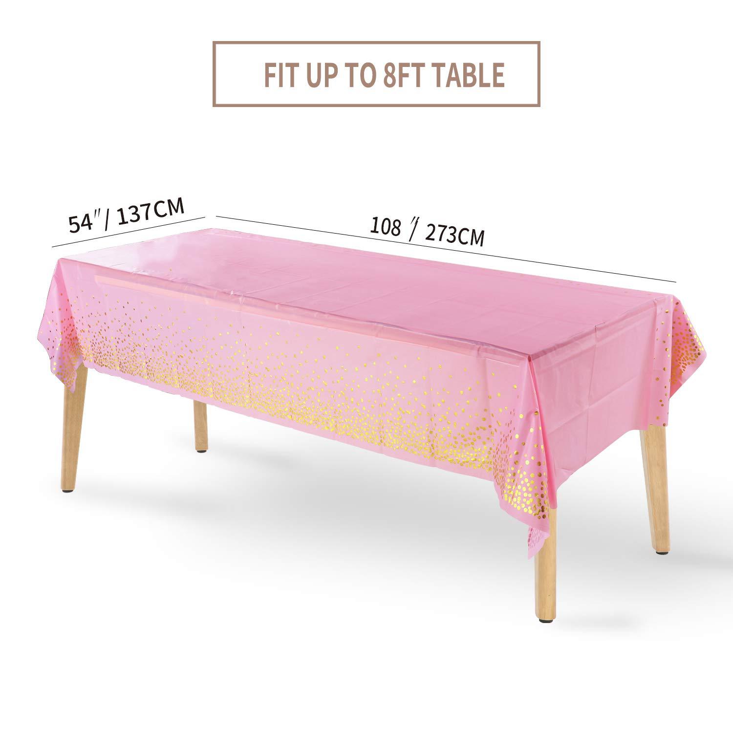 Khăn trải bàn dùng một lần họa tiết chấm bi màu hồng xanh/đen