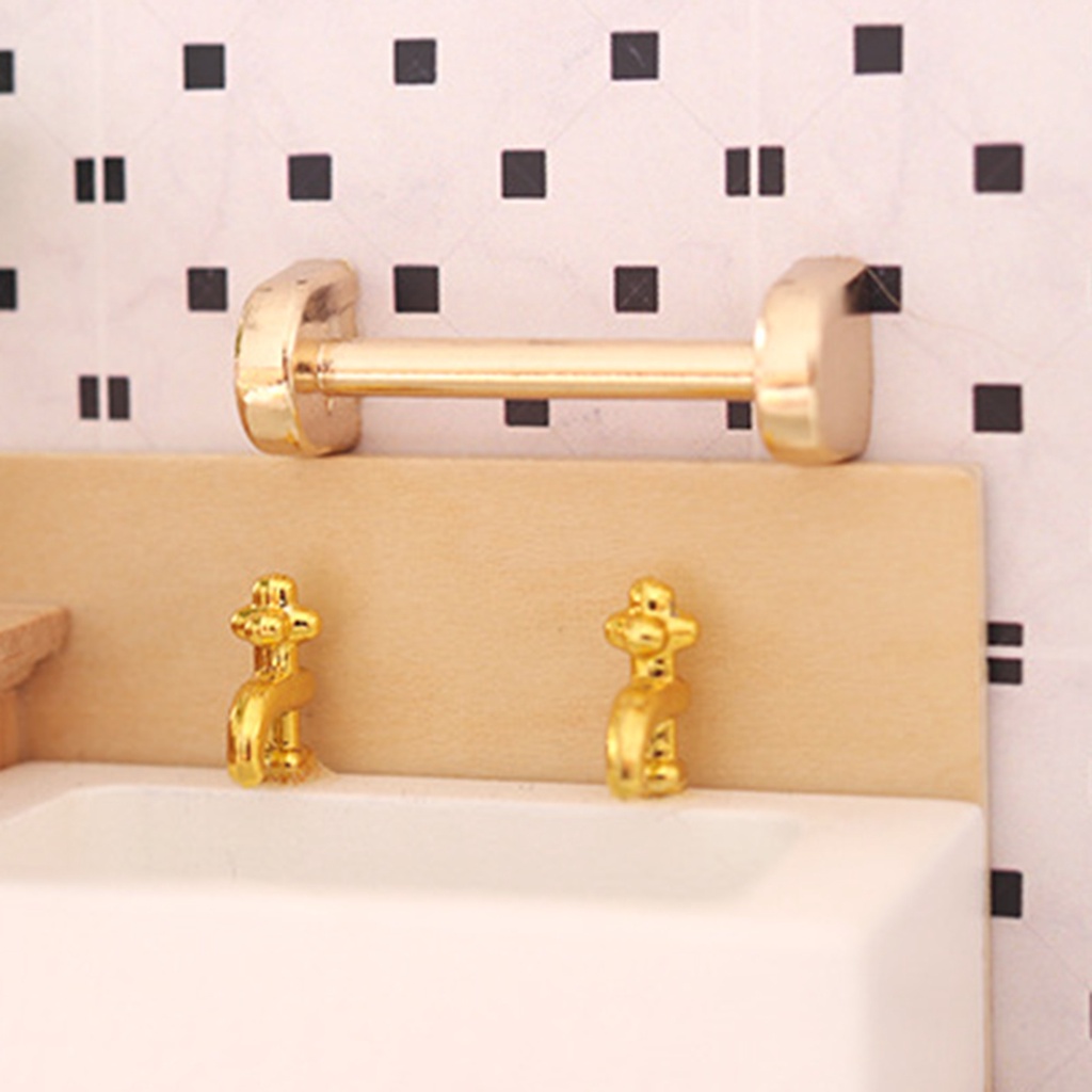 Wis| Thanh Treo Tường Mini Bằng Hợp Kim DIY Cho Nhà Búp Bê 1/12