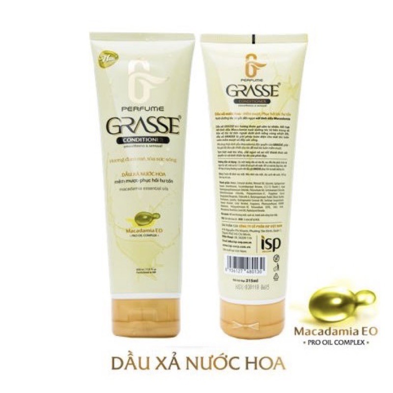 Dầu xả Grasse hương nước hoa 215ML phục hồi tóc hư tổn