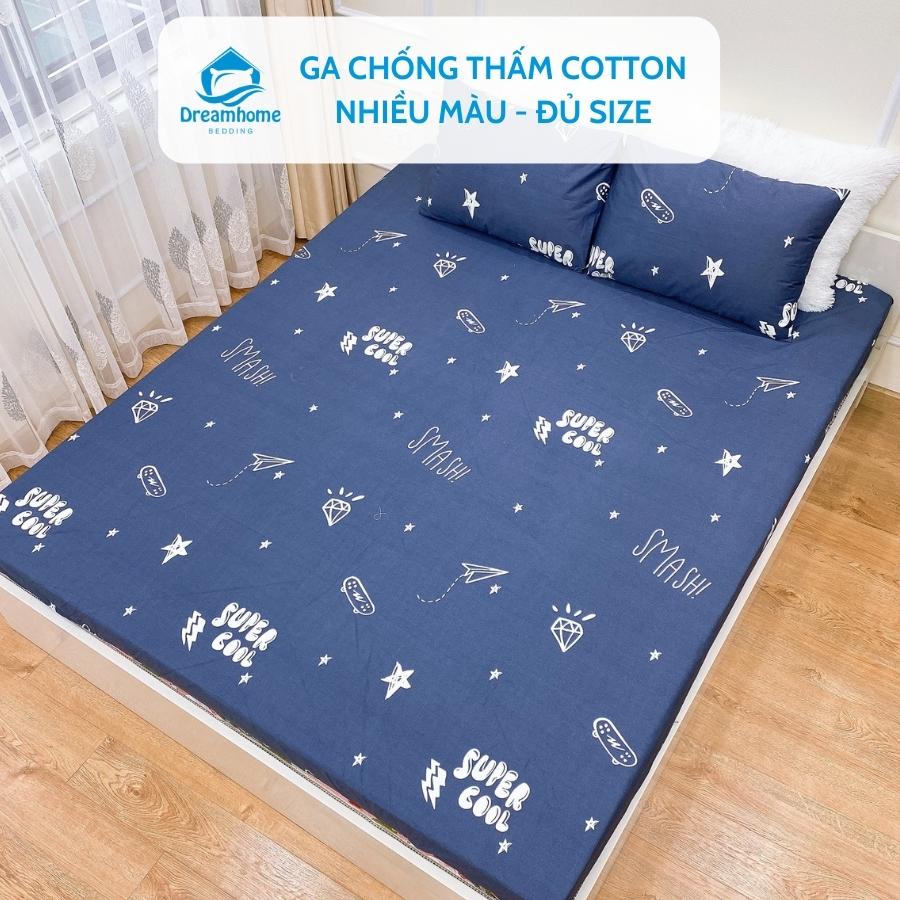 Ga chống thấm Cotton hàn quốc cao cấp chống thấm nước xuống đệm nhiều màu cho bé Dreamhomebedding