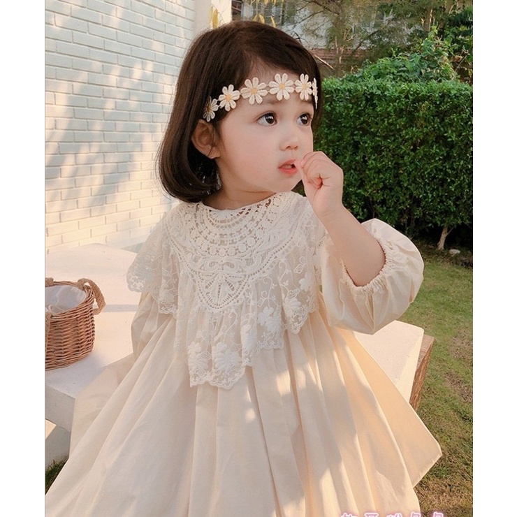 Váy voan style vintage Hàn quốc bé gái( tặng kèm turban)