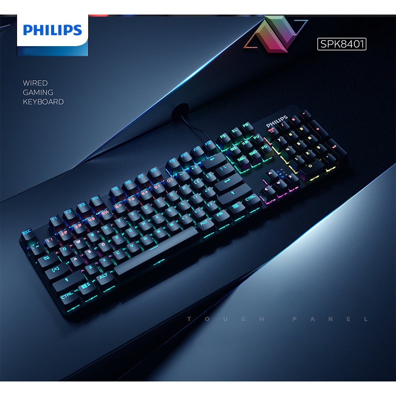Bàn phím cơ Blue switch PHILIPS SPK8401 chính hãng Bàn phím máy tính cơ dành cho game thủ
