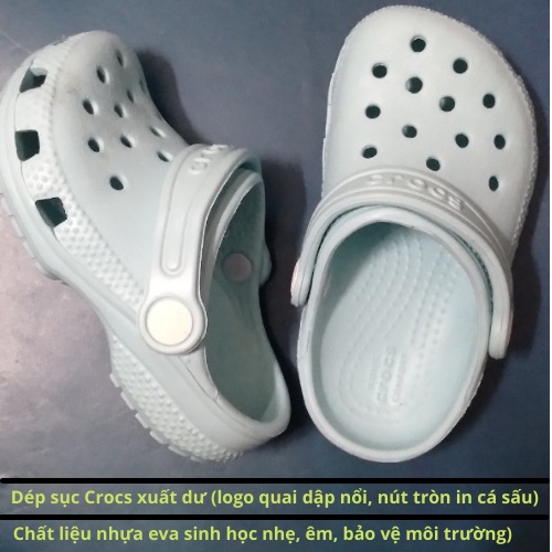 Dép sục Cro.cs xuất dư cho bé (size C5-C13) nhựa eva mềm êm