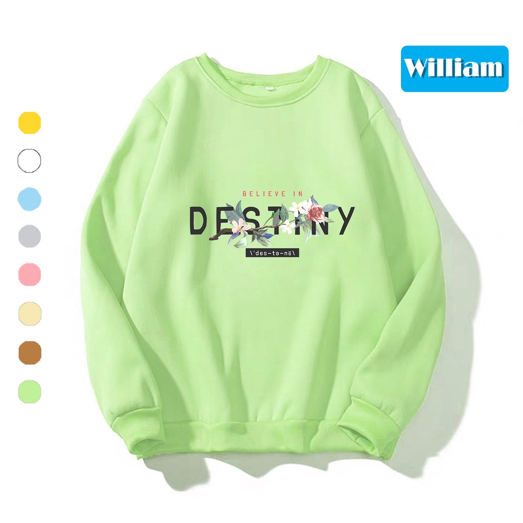 Áo sweater nam nữ in hình DESTINY cực sang chất nỉ dày dặn, hợp làm áo cặp William - DS193