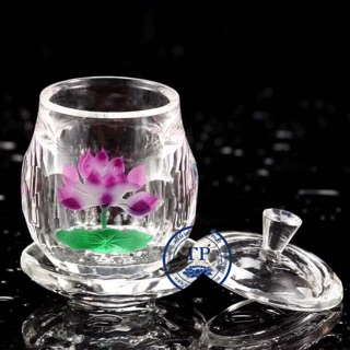 Chén pha lê hoa sen đế tròn nhỏ