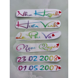 Tem decal 7 màu cắt tên theo yêu cầu