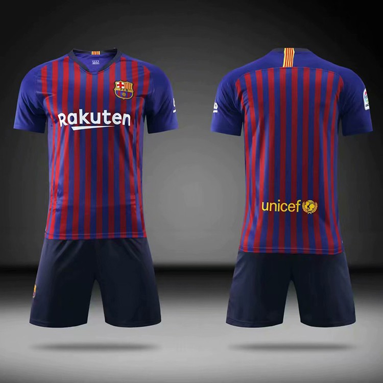 Bộ Quần Áo Đá Bóng Barca (Chất vải dày Cotton co giãn)