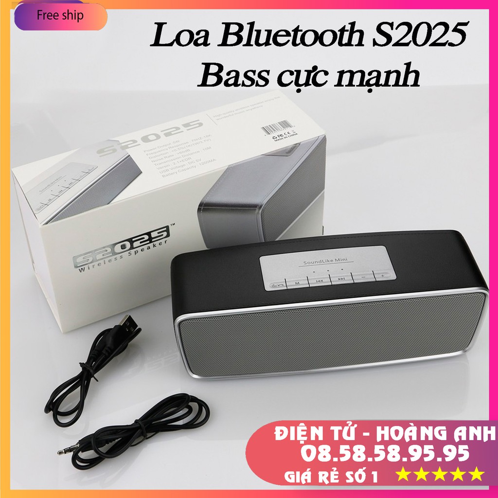 Loa Bluetooth, Loa Bluetooth Nghe Nhạc Stereo Super Bass SoundLink Mini S2025 , Kết Nối Usb Thẻ Nhớ Cổng 3.5