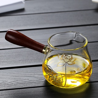 Tống chuyên trà thủy tinh Borosilicate chịu nhiệt cao cấp (Cán gỗ chắc chắn)