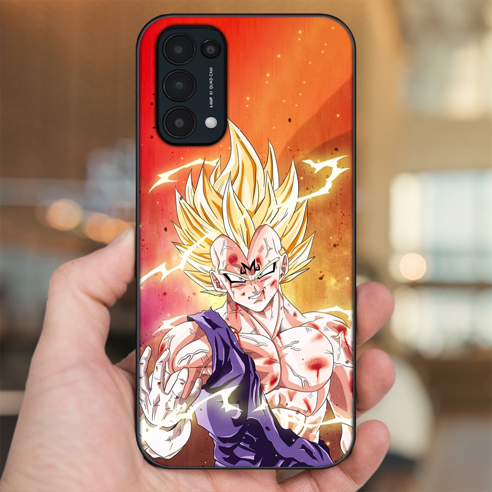 Ốp lưng Oppo Reno 5 viền đen in hình Vegeta Dragon Ball