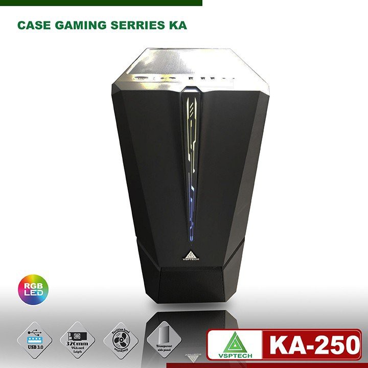 Case VSP FA-405 Gaming Có Sẵn Fan 20cm LED ARGB (có sẵn 2 Fan) - 2T_PC