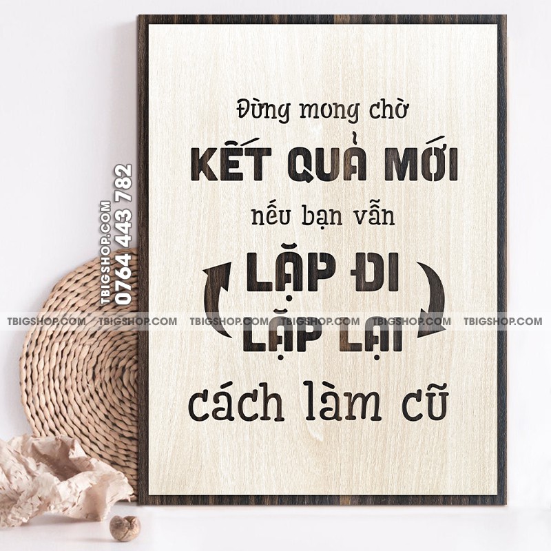 [Tranh động lực] nội dung "đừng mong chờ kết quả mới nếu bạn vẫn lặp đi lặp lại cách làm cũ" - mã 038