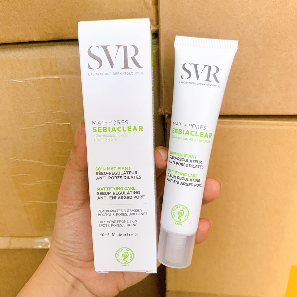 ✅ Kem Dưỡng Kiềm Dầu Giảm Mụn Và Thu Nhỏ Lỗ Chân Lông SVR Sebiaclear Mat + Pores 40ml