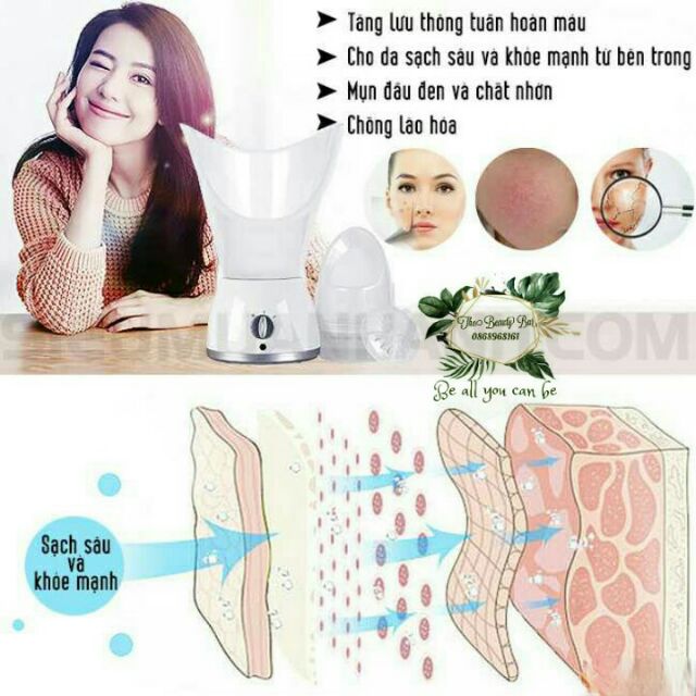 Máy xông mặt Rio Facial Sauna With Steam Inhaler trị mụn, giải cảm, tốt cho người viêm xoang.