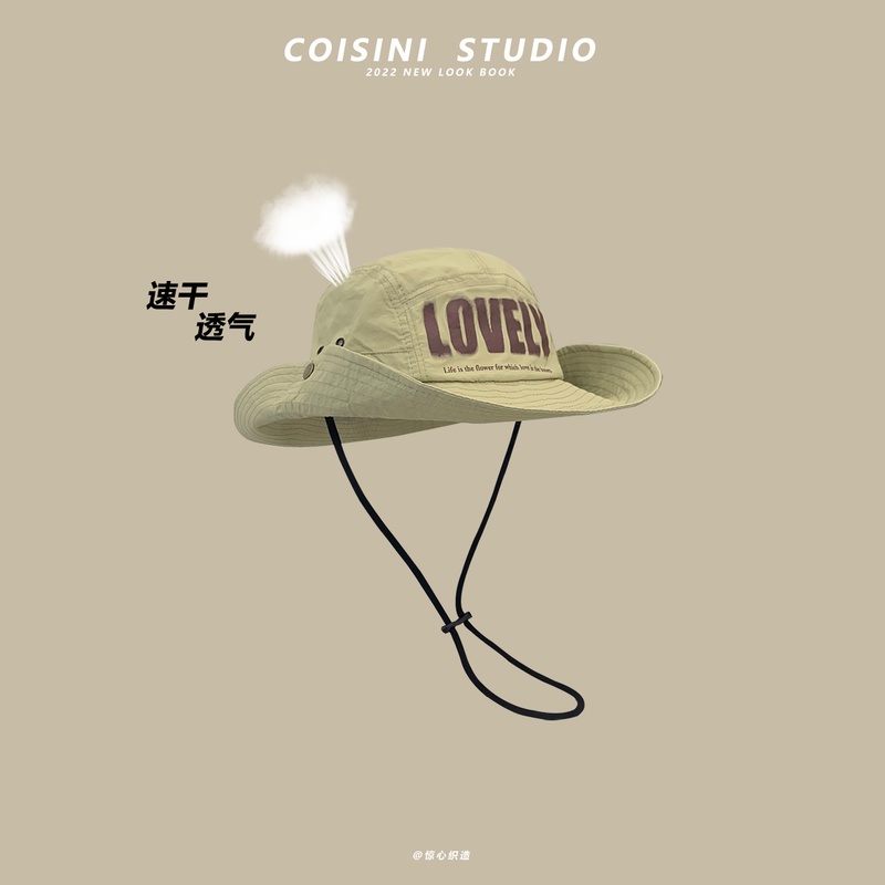 Mũ Bucket Chống Nắng In Chữ Chất Liệu Nhanh Khô Phong Cách Vintage Dành Cho Nữ