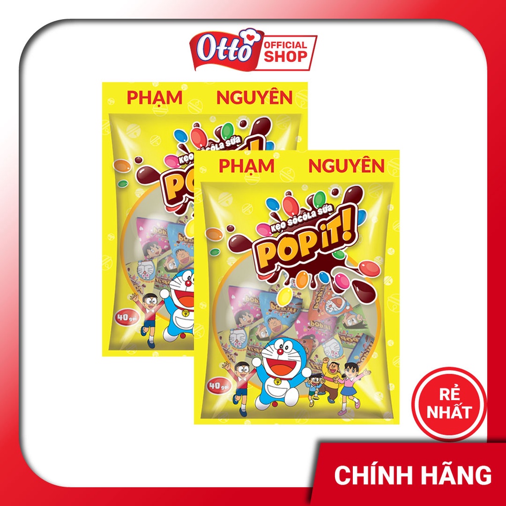 [RẺ VÔ ĐỊCH] CHÍNH HÃNG Combo 2 Túi Kẹo Sô cô la Sữa Popit Doraemon 212gr