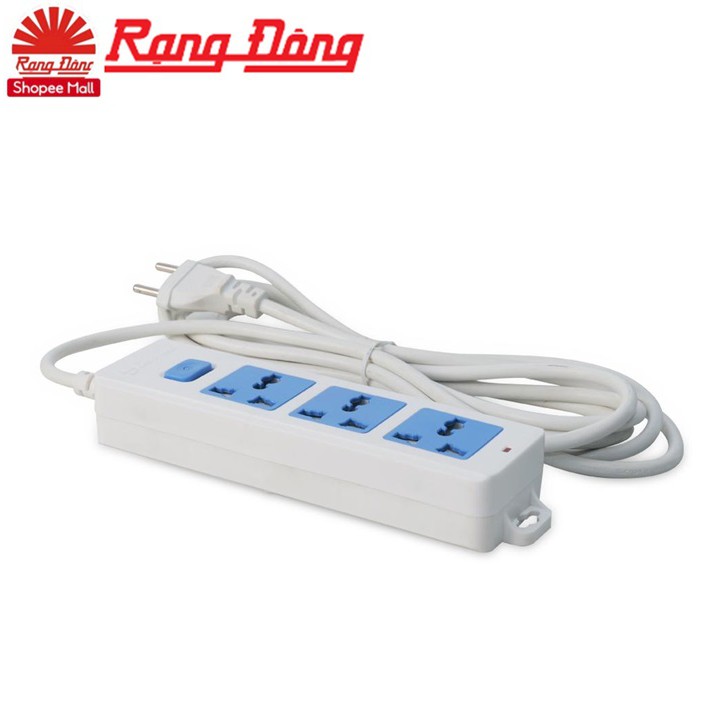 Ổ cắm kéo dài 2200W - 10A ~250V Rạng Đông, 3 ổ, dây 3m S01.E03/10A-3M