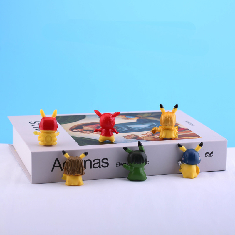 Set 6 mô hình Pikachu Marvel trang trí đáng yêu