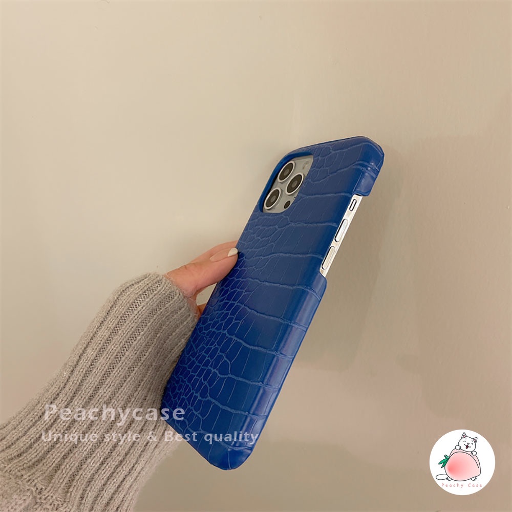 Ốp điện thoại PC cứng họa tiết da cá sấu cho iPhone 13 12 11 Pro Max 13pro Xr Xs Max X 7+ 7 8 Plus Premium