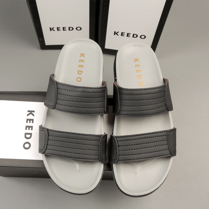 Dép nam quai ngang XỊN hai quai mới, Dép da nam KD1703