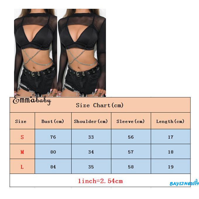 Áo Croptop Tay Dài Phối Lưới Xuyên Thấu Gợi Cảm Cho Nữ
