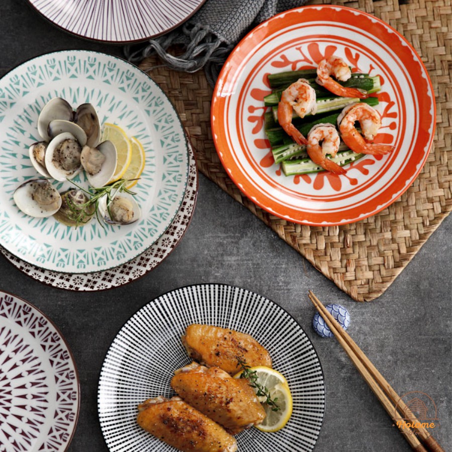 Đĩa gốm, đĩa sứ phong cách Nhật Bản 16cm – đồ dùng bàn ăn sang trọng & decor | BigBuy360 - bigbuy360.vn