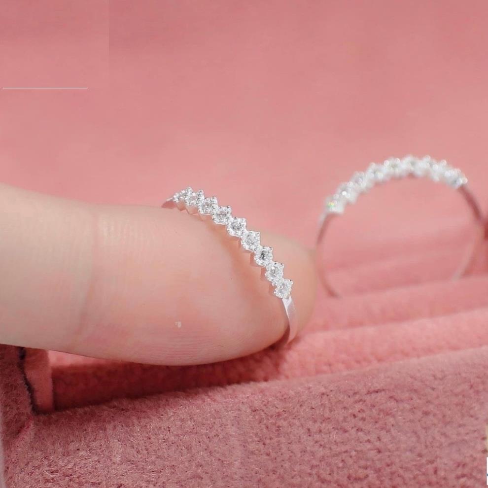 Nhẫn nữ, nhẫn bạc ta cho nữ, đính các viên đá lấp lánh , hàng sáng bóng_ Bạc Kim Hưng