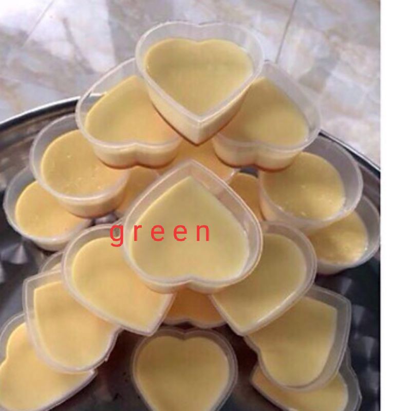 50 Hũ flan tim Hộp flan tim Khuôn Bánh Flan Có Nắp Hình Trái Tim Vĩnh Trường khuôn rau câu khuôn bánh da lợn