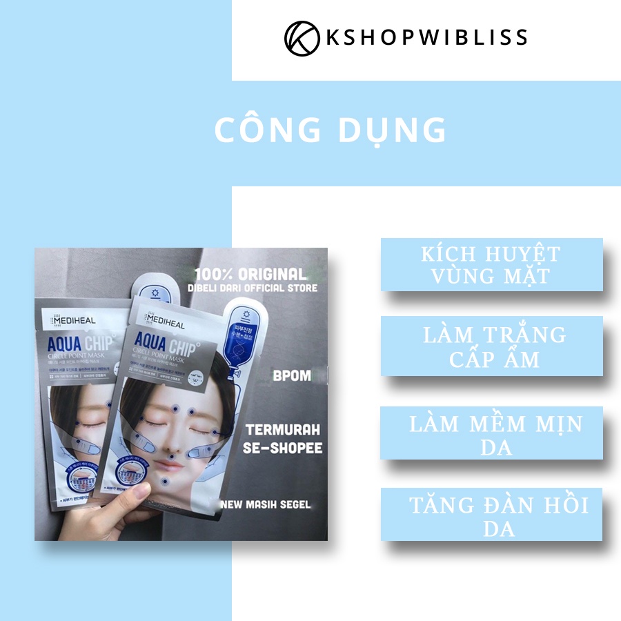 Mặt nạ dưỡng trắng, bấm huyệt thải độc căng mịn da Mediheal Aqua Chip Circle Point Masks 40g | BigBuy360 - bigbuy360.vn