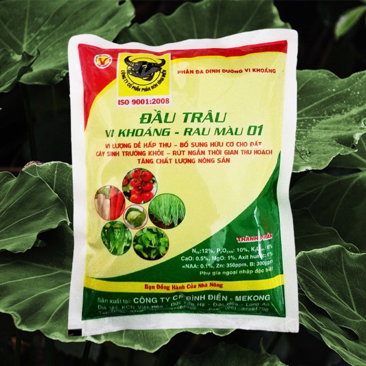 Phân bón Đầu Trâu vi khoáng rau màu dùng bón lót, bón thúc cho cây ăn trái, rau củ quả 500g