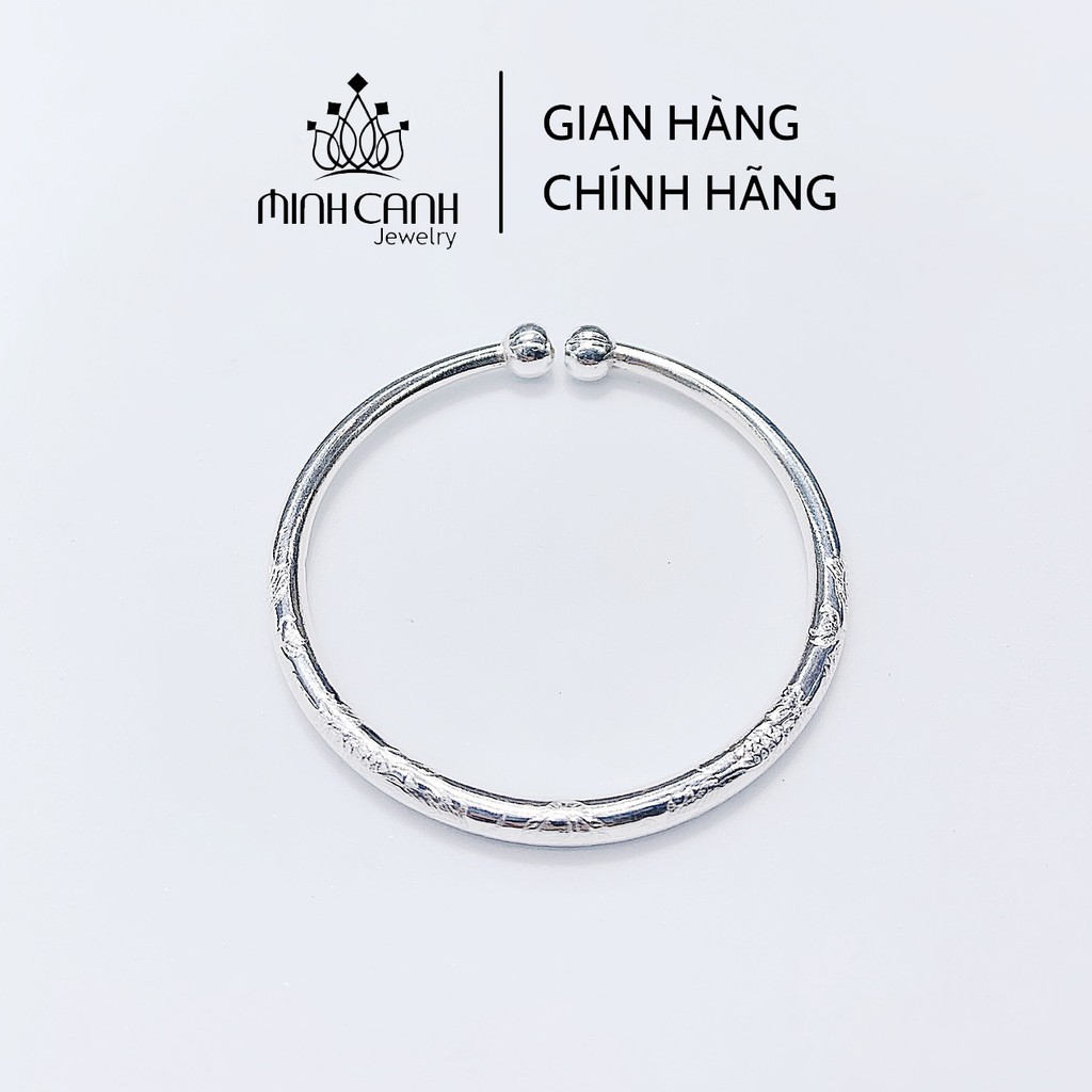 Kiềng Bạc Chạm Khắc Họa Tiết Hình Rồng Cho Bé - Minh Canh Jewelry