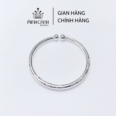 Kiềng Bạc Chạm Khắc Họa Tiết Hình Rồng Cho Bé - Minh Canh Jewelry