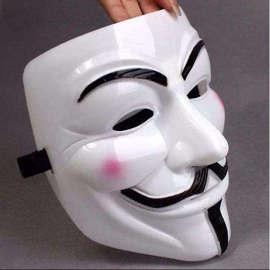 Mặt nạ Hacker mặt nạ Anonymous hóa trang (Trắng)