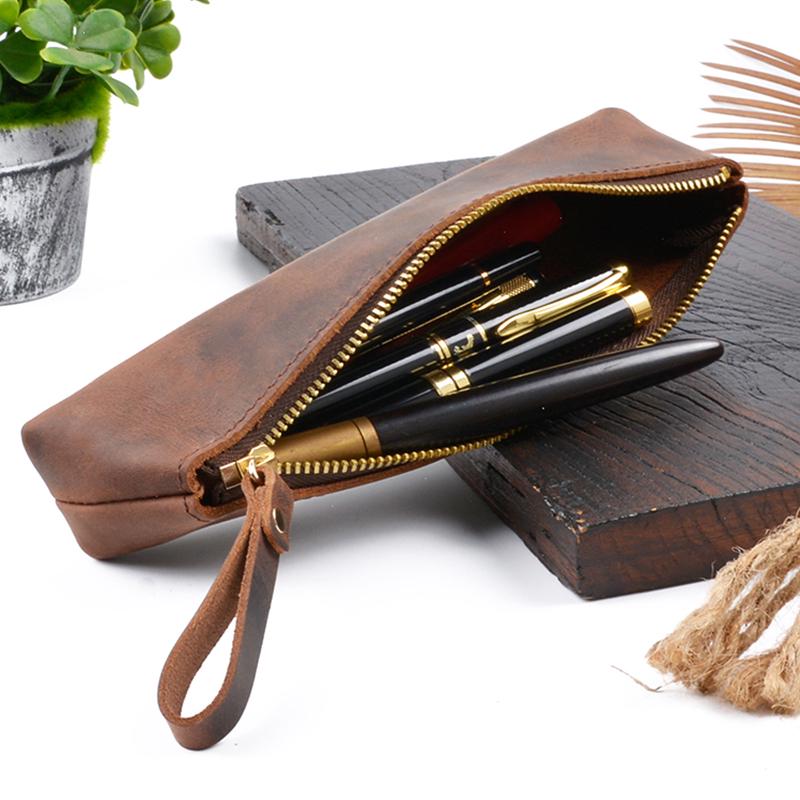 Túi đựng bút da phong cách vintage