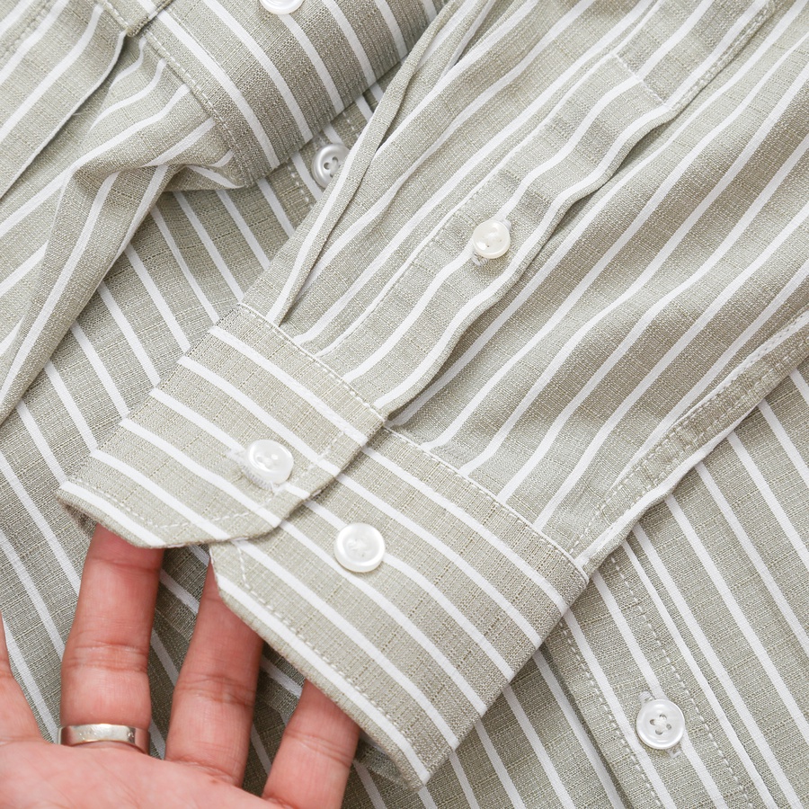 Áo Sơ Mi Nam Kẻ Sọc GU CHẤT Tay DàI, Chất Vải Cotton Cao Cấp, Mềm Mịn, Form Chuẩn - GUSM16