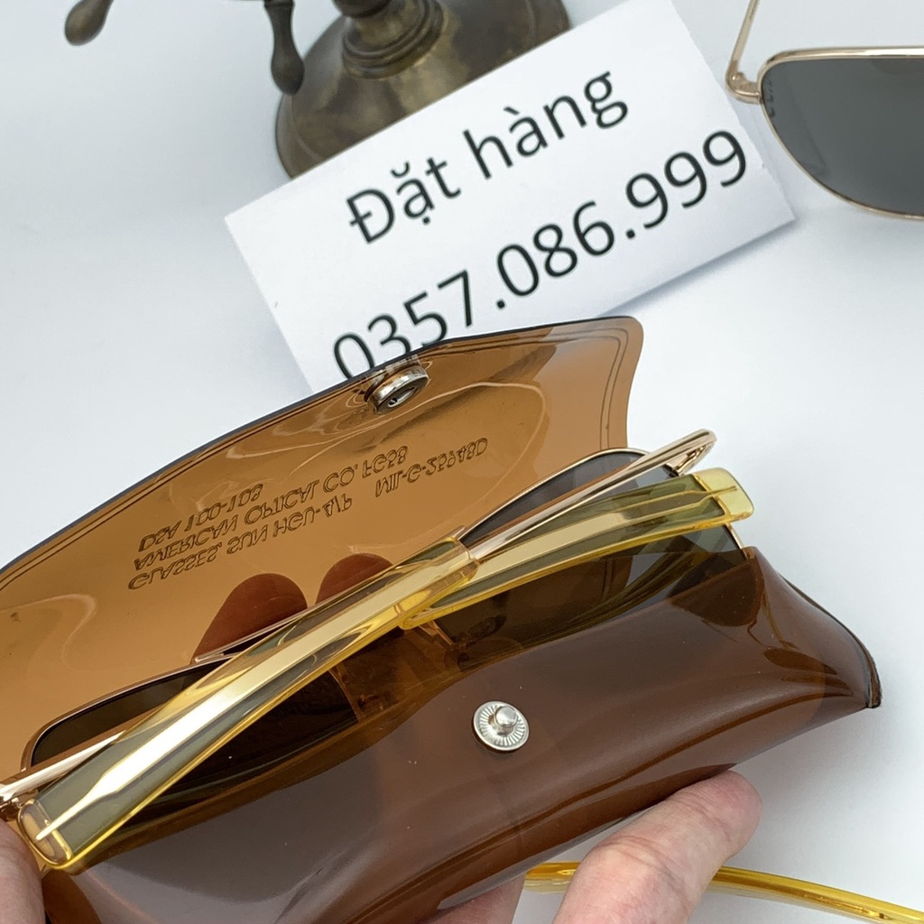 Kính râm Usa ⚡ SIÊU ĐẸP ⚡ Kính cơn usa mắt kính thủy tinh, chuôi mái chèo ve tán, mạ vàng 12k cực đẳng cấp và sang trọng
