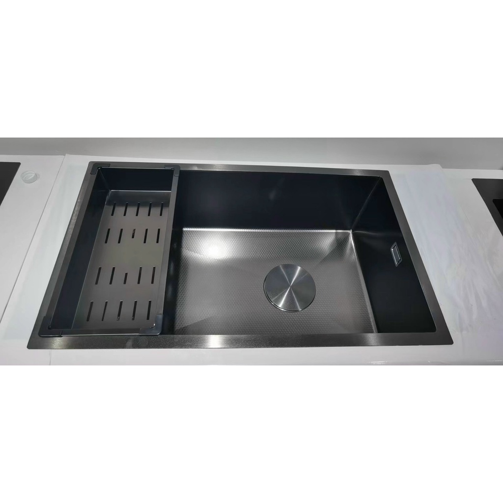 Chậu rửa chén bát 1 hộc, âm bàn 78x48cm, tặng rổ, xả