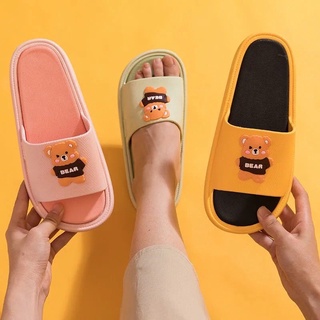 (Xả kho lẻ size) Dép Quai Ngang Unisex Hình Gấu, Dép Bear Mềm Êm Chống Trơn Trượt