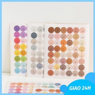 Sticker dán sổ hình mặt cười dễ thương nhiều biểu cảm 48 hình/miếng