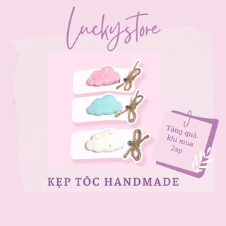 Kẹp tóc dễ thương hình mây handmade 4cm