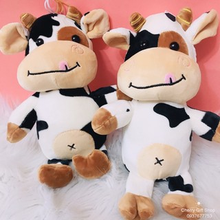 Gấu Bông Bò Sữa Siêu Dễ Thương Size 20cm Ảnh Thật Shop Chụp