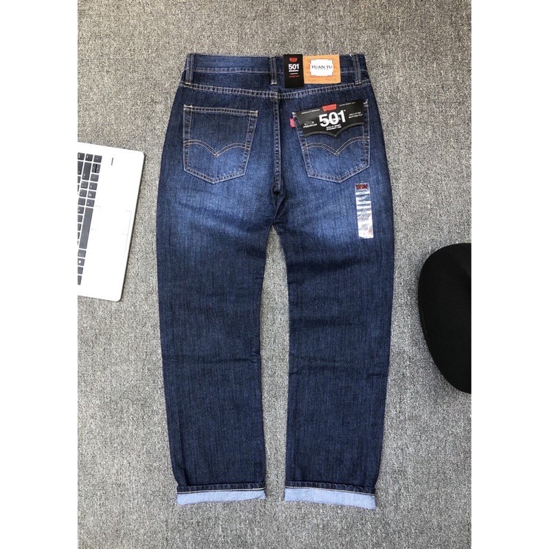 Quần jean nam ống suông 501 nhiều màu xuất xịn- jean không co giãn | BigBuy360 - bigbuy360.vn