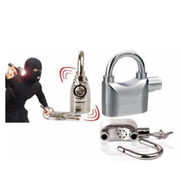 Ổ khóa báo động chống trộm CT02 thông minh – Chìa khóa vạn năng, cắt trộm, hú báo động khi có tác động chạm vào khóa