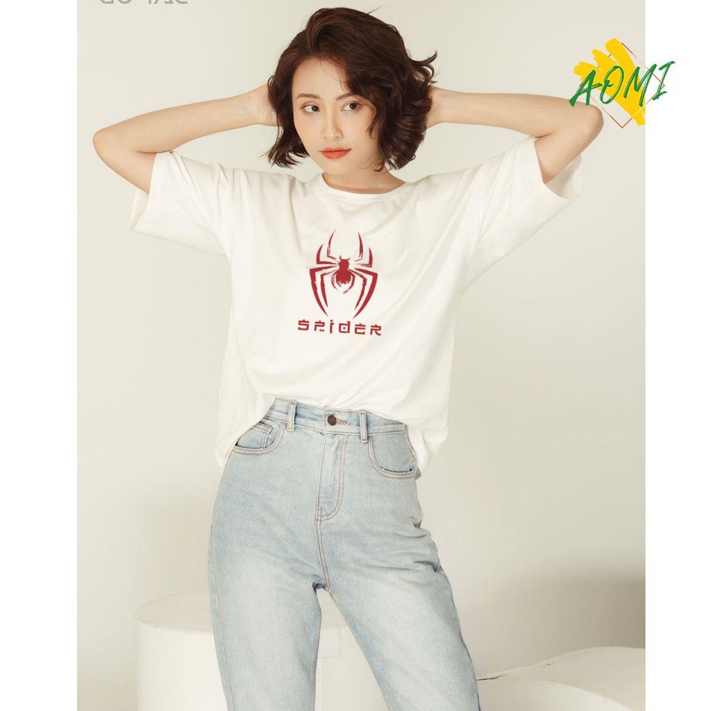 ÁO THUN UNISEX AOMI RED SPIDER NHỆN ĐỎ TAY NGẮN TAY LỠ NAM NỮ CHẤT VẢI LOẠI MỘT