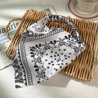 Retro floral pattern head scarf for women
