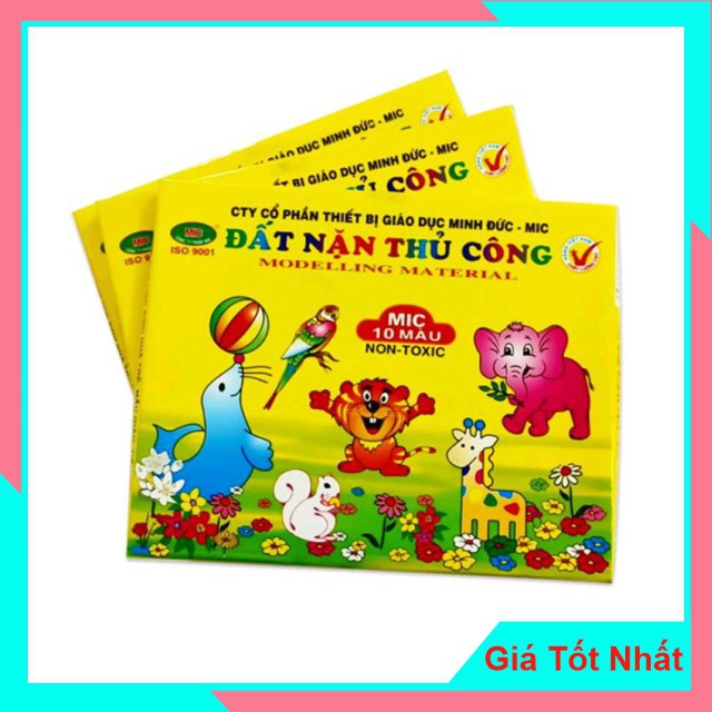 Đất Nặn Thủ Công 10 Màu MIC - Đất Không Dính Tay, Mịn, Dẻo, An toàn Và Không Độc Hại
