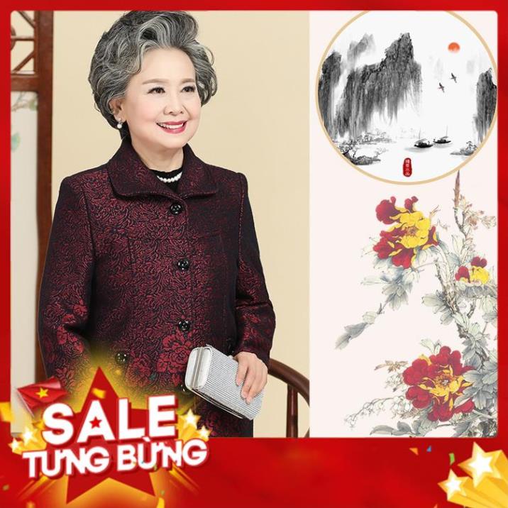 áo khoác cho người già trong lót vải lụa ( dạ hoa bà)