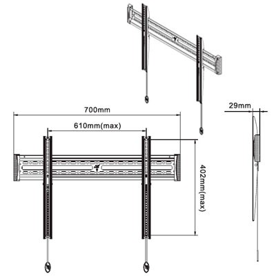 Giá Treo Khung treo Tivi North Bayou NB-C3F (40" - 65") Đa Năng - Tải trọng 62Kg - Sát Tường - Chính hãng